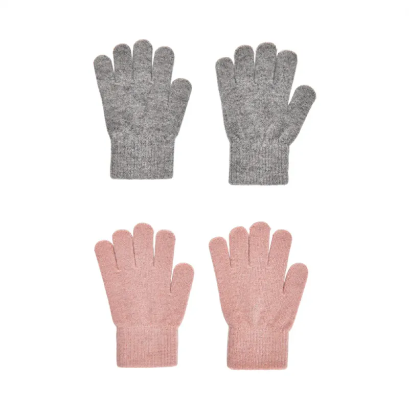 CeLaVI 2 pk ullvanter rosa/grå