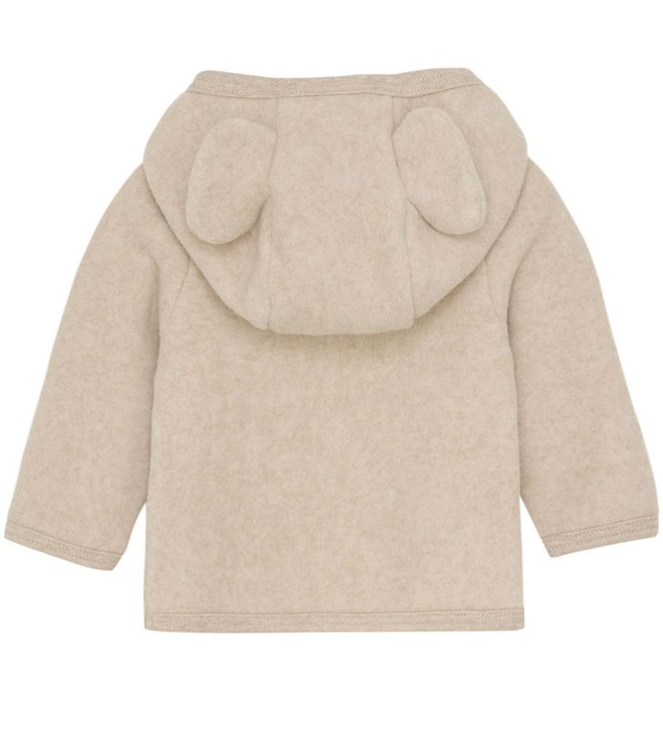 Huttelihut bomullsfleecejakke camel melange