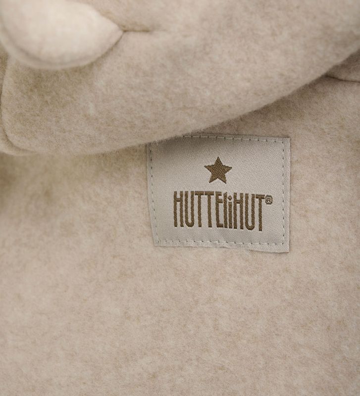 Huttelihut bomullsfleecejakke camel melange