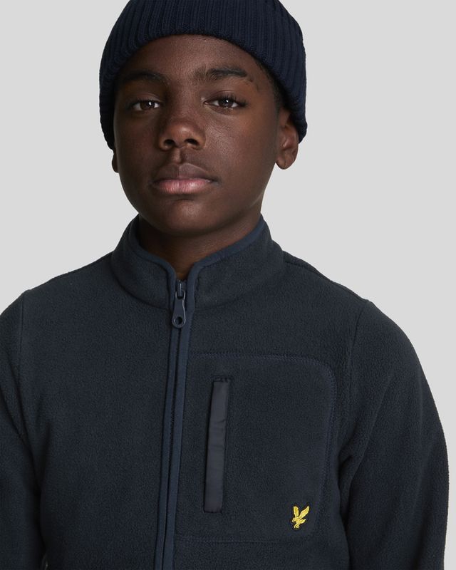 Lyle & Scott microfleece zip through dark navy