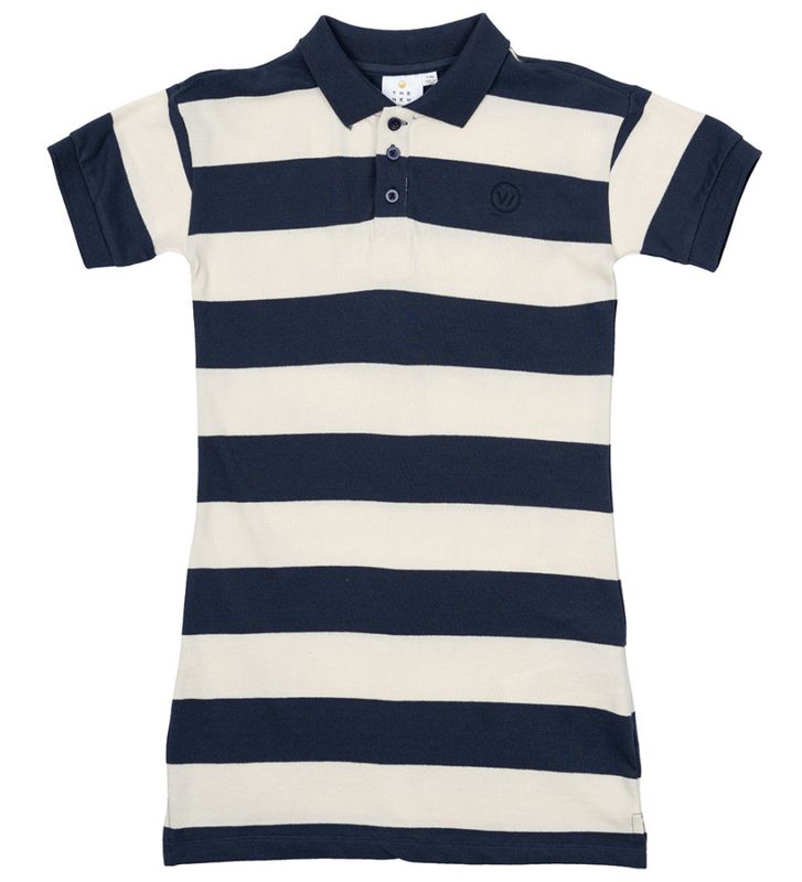 The New Norma pique dress mood indigo striped