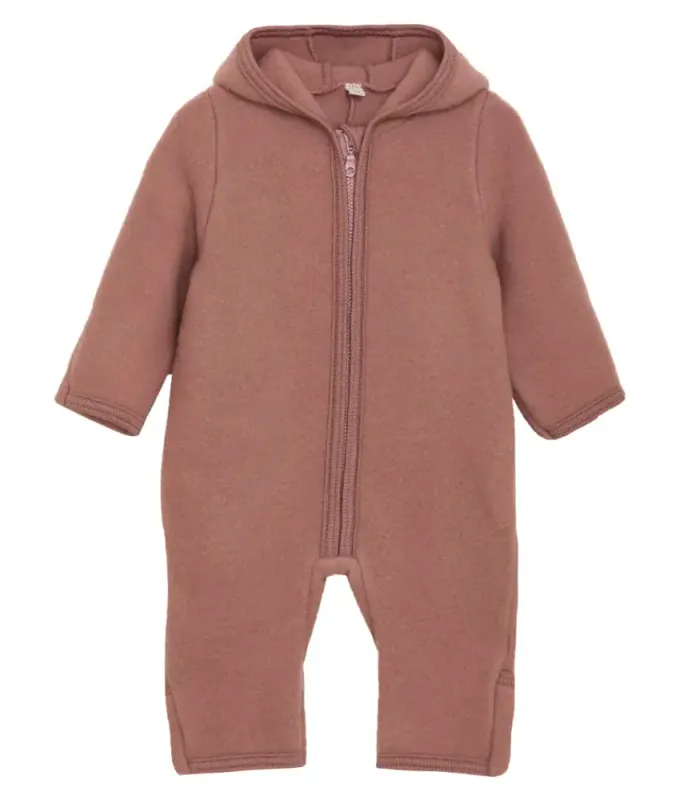 Huttelihut ullfleecedress m/kaninører burlwood