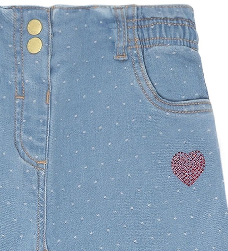 Hust & Claire Theresa dotty blue denim