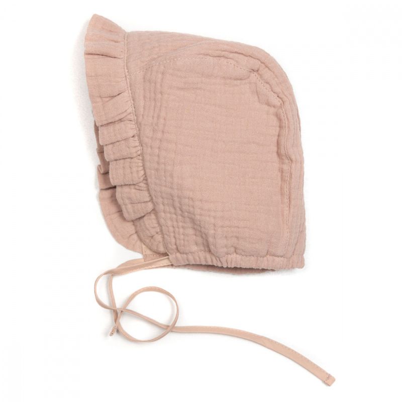 Huttelihut CARRIE muslin bonnet rosa