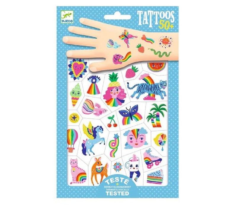 Djeco tattoveringer regnbuer