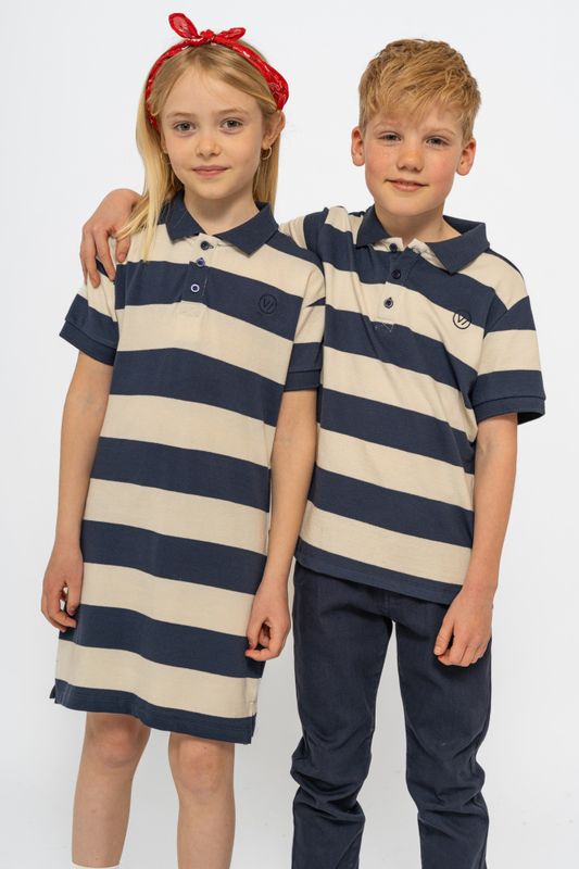 The New Norma pique dress mood indigo striped