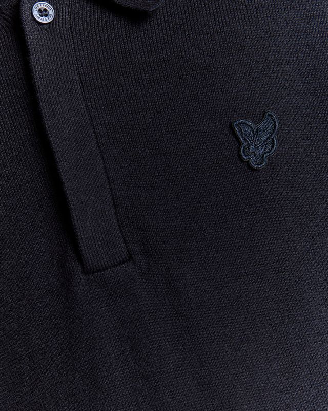 Lyle & Scott LS knitted polo shirt dark navy