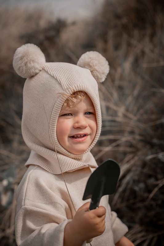 Huttelihut KNOTTY balaclava camel