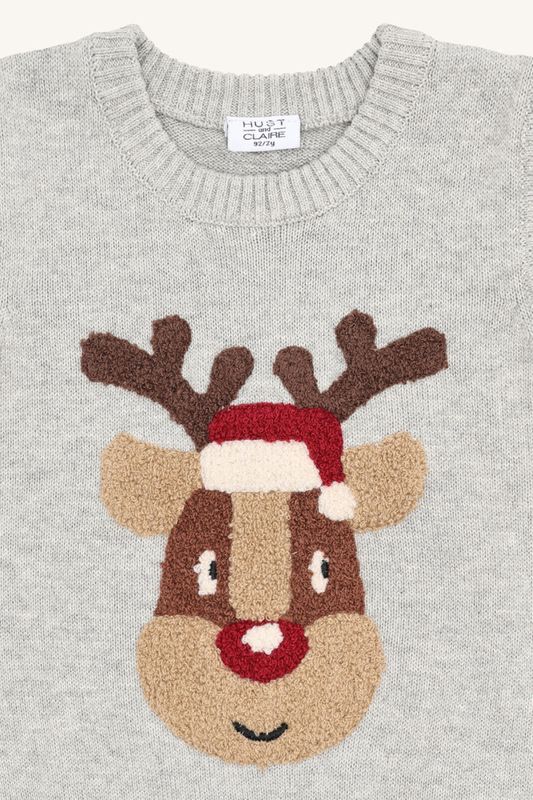 Hust & Claire Princo vest reindeer soft grey melange