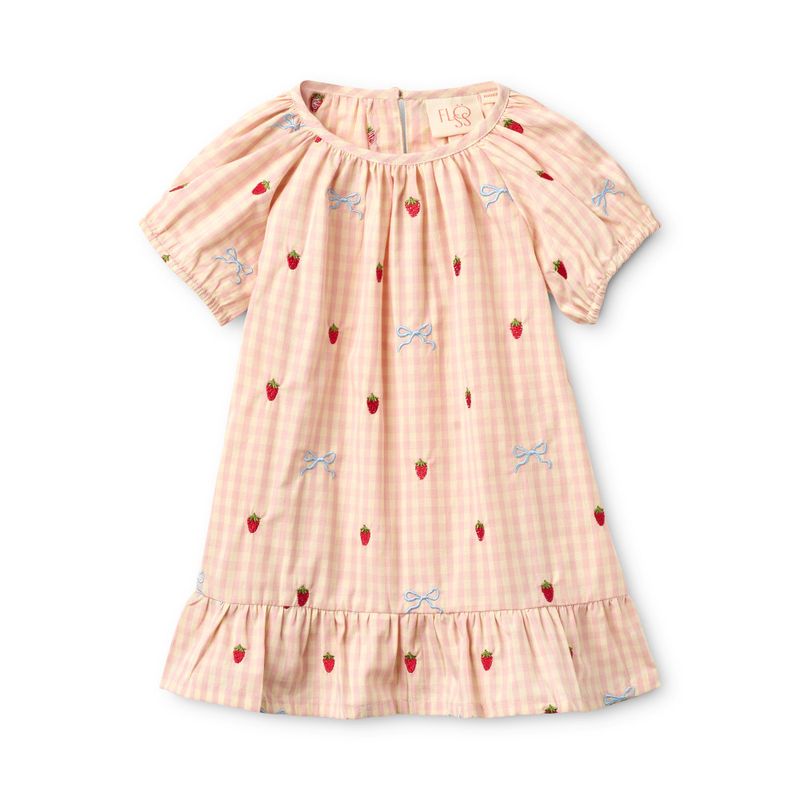 Floess Dolly bow dress berry/bow gingham