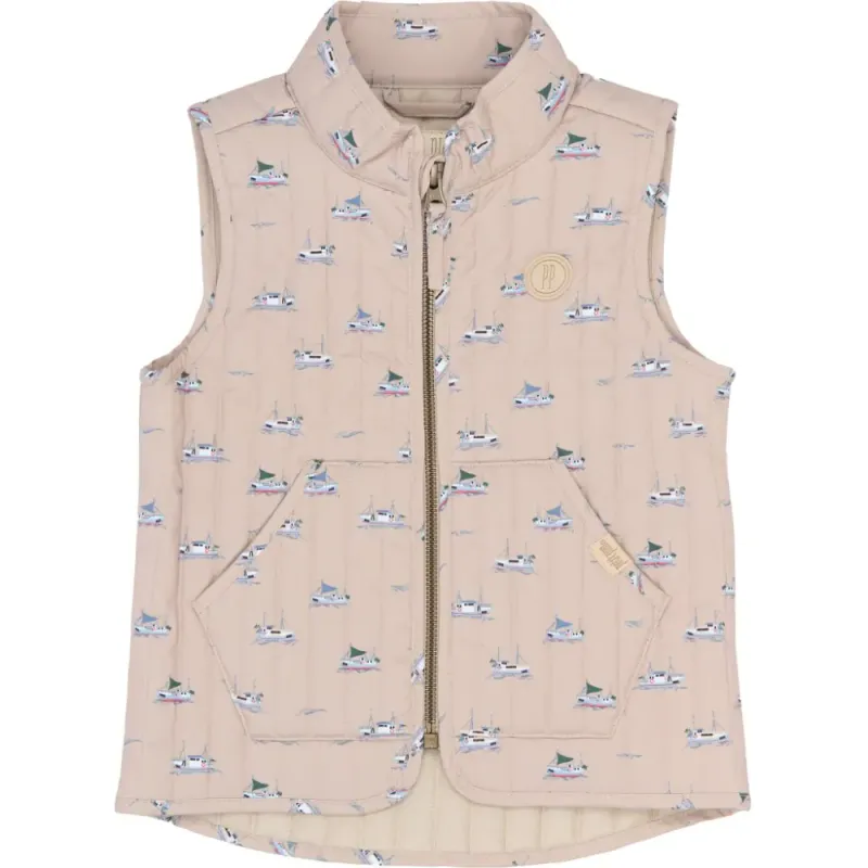 Petit Piao Ever thermo waiscoat oxford tan boat